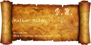 Valter Milán névjegykártya