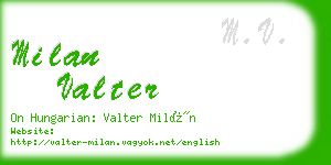 milan valter business card